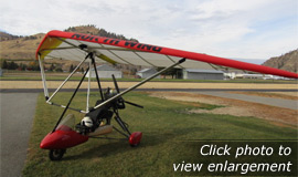 Click here to view an enlargement - used, reconditioned Cosmos trike with Mustang 2-15 wing - FOR SALE - phone 509.682.4359